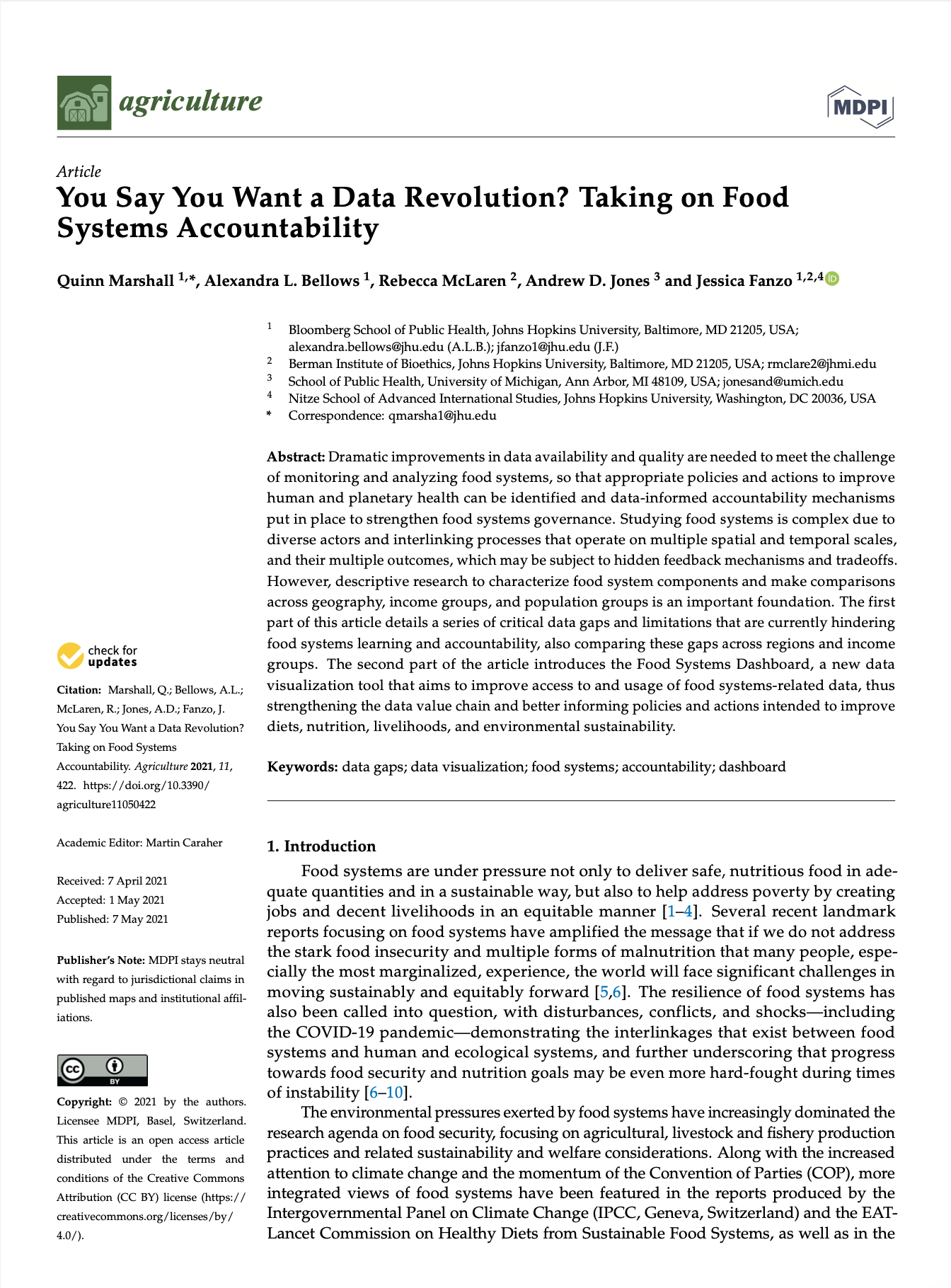 You Say You Want a Data Revolution? Taking on Food Systems Accountability