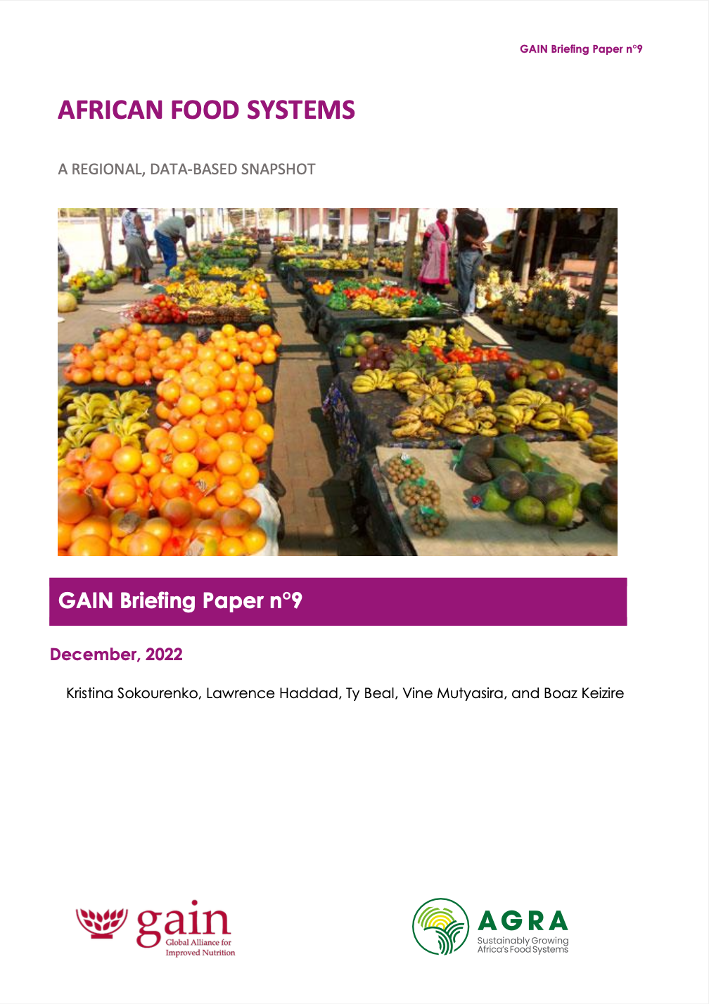 GAIN AGRA Briefing Paper